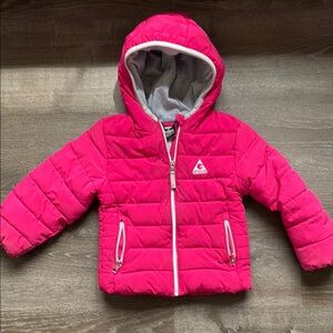 Pink Hooded Puffer Jacket